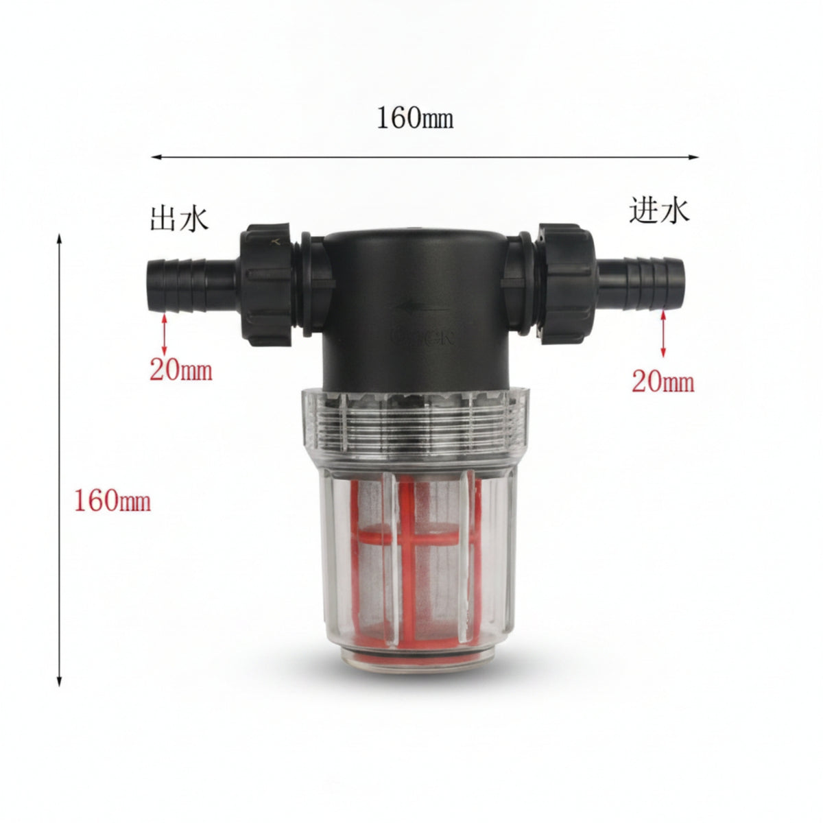 Pressure Washer Sediment Inline Water Filter Clear Cup Hose Strainer Barbed Coupling Connection Transparent Chamber Suitable for Car Wash Pump Equipment