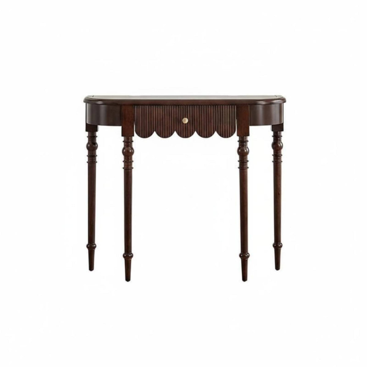 Demilune Console Half-Round Shape Demilune Table Vintage aesthetic Carved Legs for Interior Decorators, Apartment Dwellers