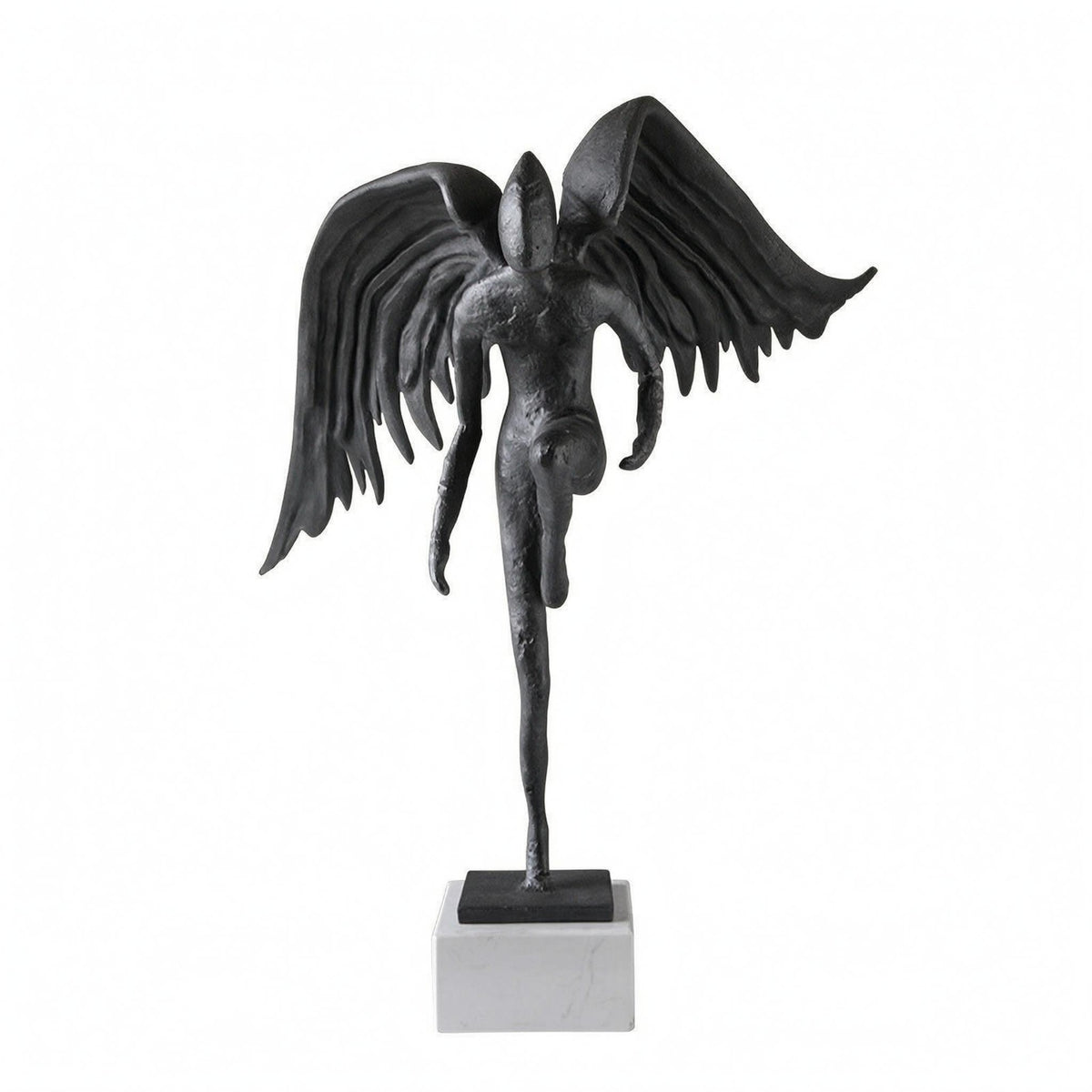Angel Figure Ornament Large Wings Abstract Angel Sculpture Lustrous