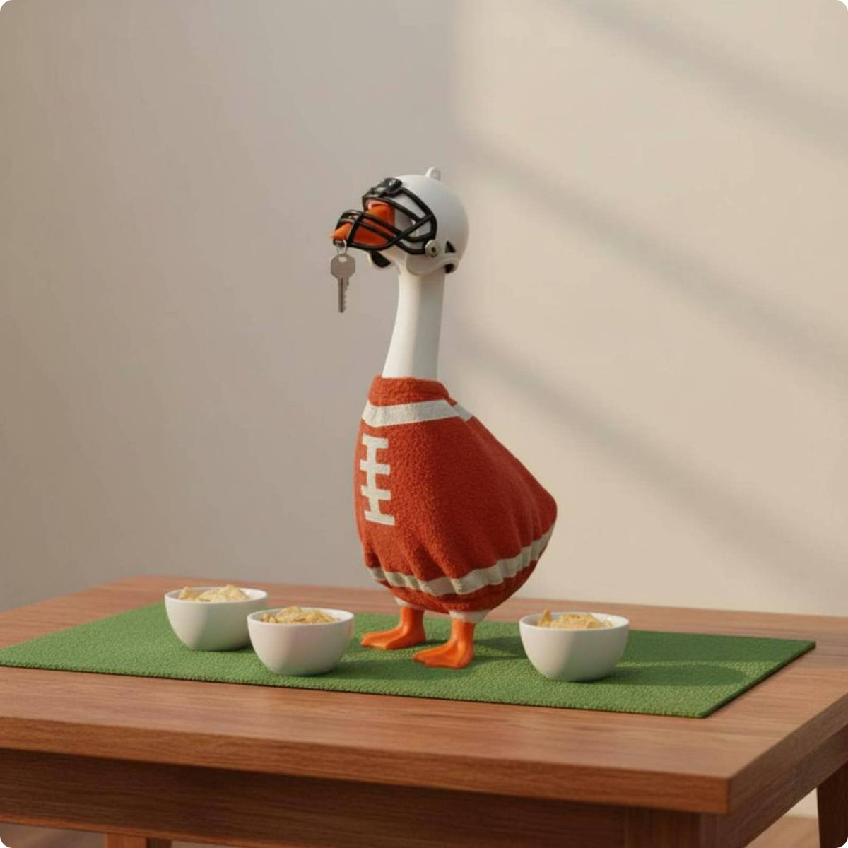 Football Goose Costume Face Mask Goose Figurine Costume Striped