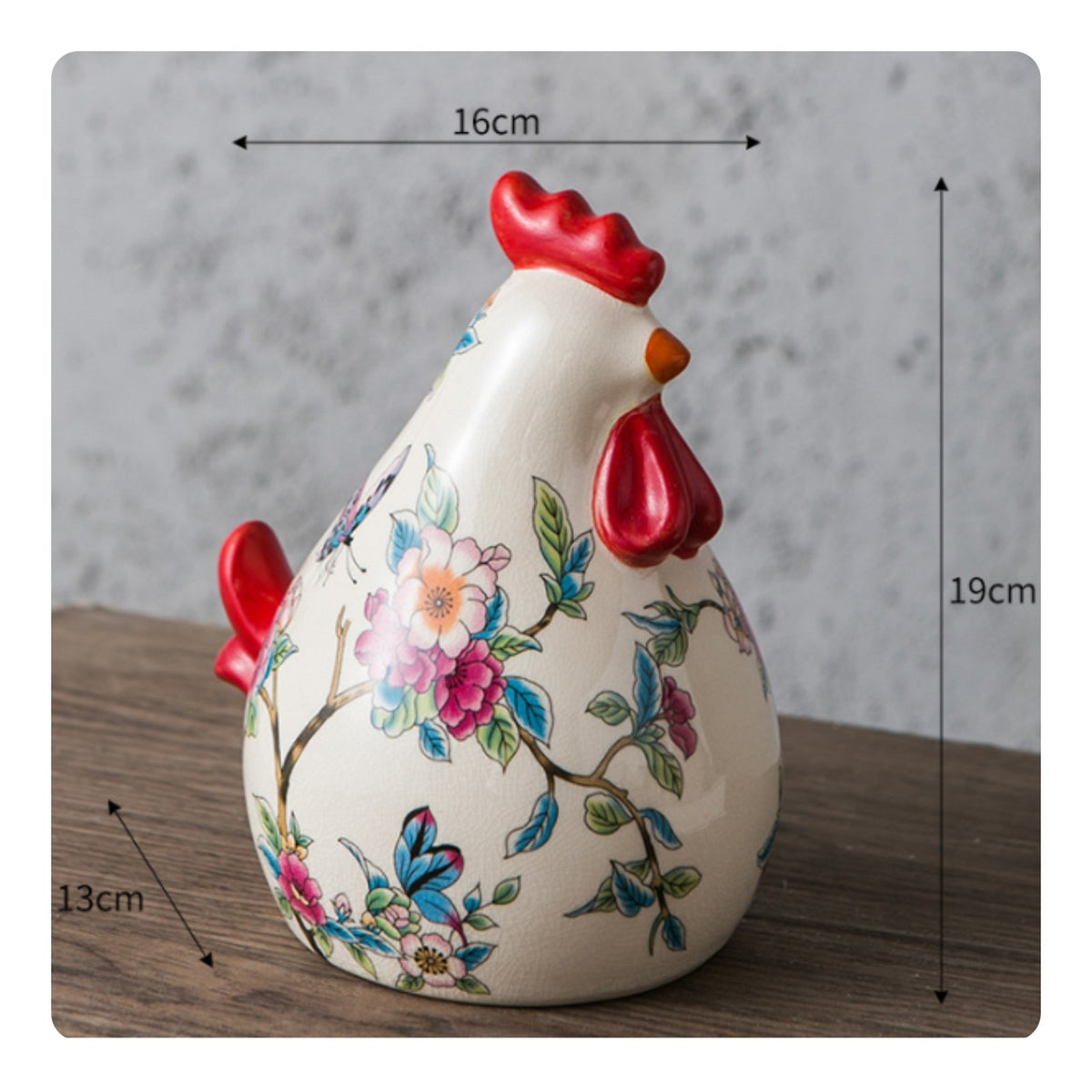 Ceramic Cockerel Figurine American Retro Design Farmhouse Chicken Decor