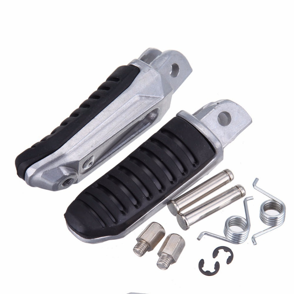 Front Footpegs with Hardware Ribbed Motorcycle Front Foot Pegs Easy to Install Motorcycle Foot Pegs for Riders