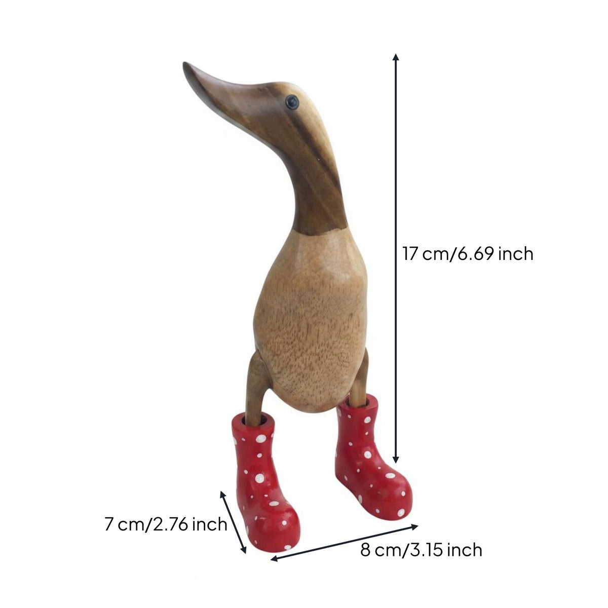 Wood-Grain Duck Figurine Dot-Pattern Duck Sculpture Lifelike for Garden