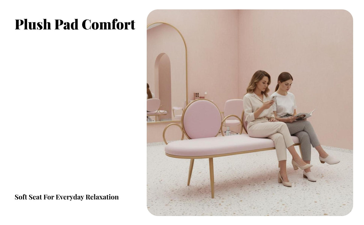 Light Luxury Design Bubble Back Settee Nordic Inspired Loveseat Small Space Friendly Indoor Furniture High-Density Cushion for Business Owners, Interior Decorators, Beauty Salon, Clothing Boutique, Reception Area, Living Room