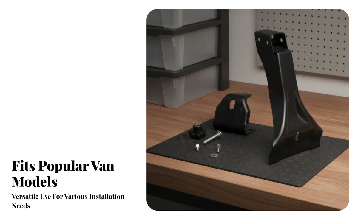 Hand-Tightening Knob Rain Gutter Clamp Bracket Wide Base Rain Gutter Roof Rack Clamp Black Coated Roof Rack Mounting Support Metal for Van Owners