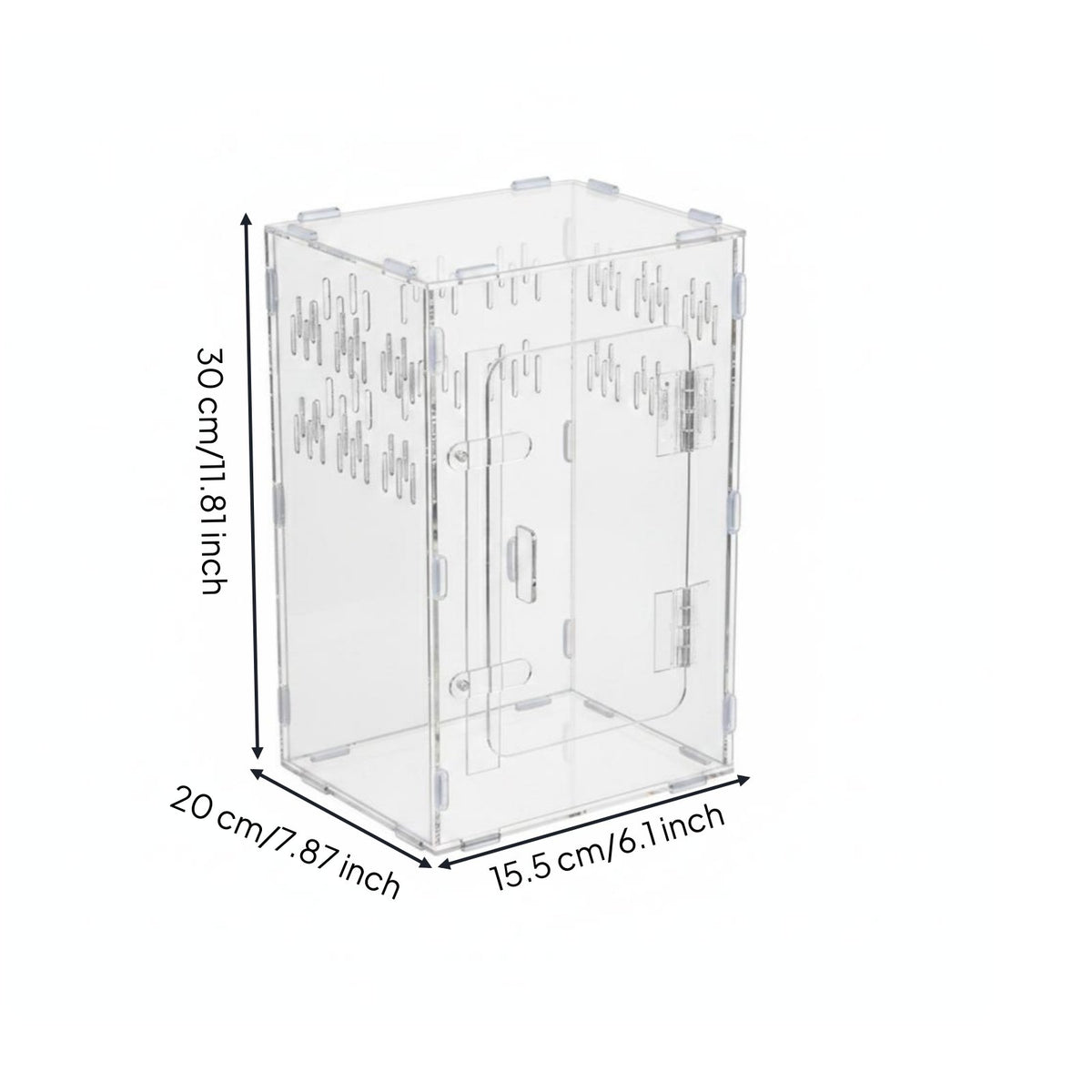 Clear Acrylic Amphibian Enclosure Easy to Clean Amphibian Terrarium Ventilated