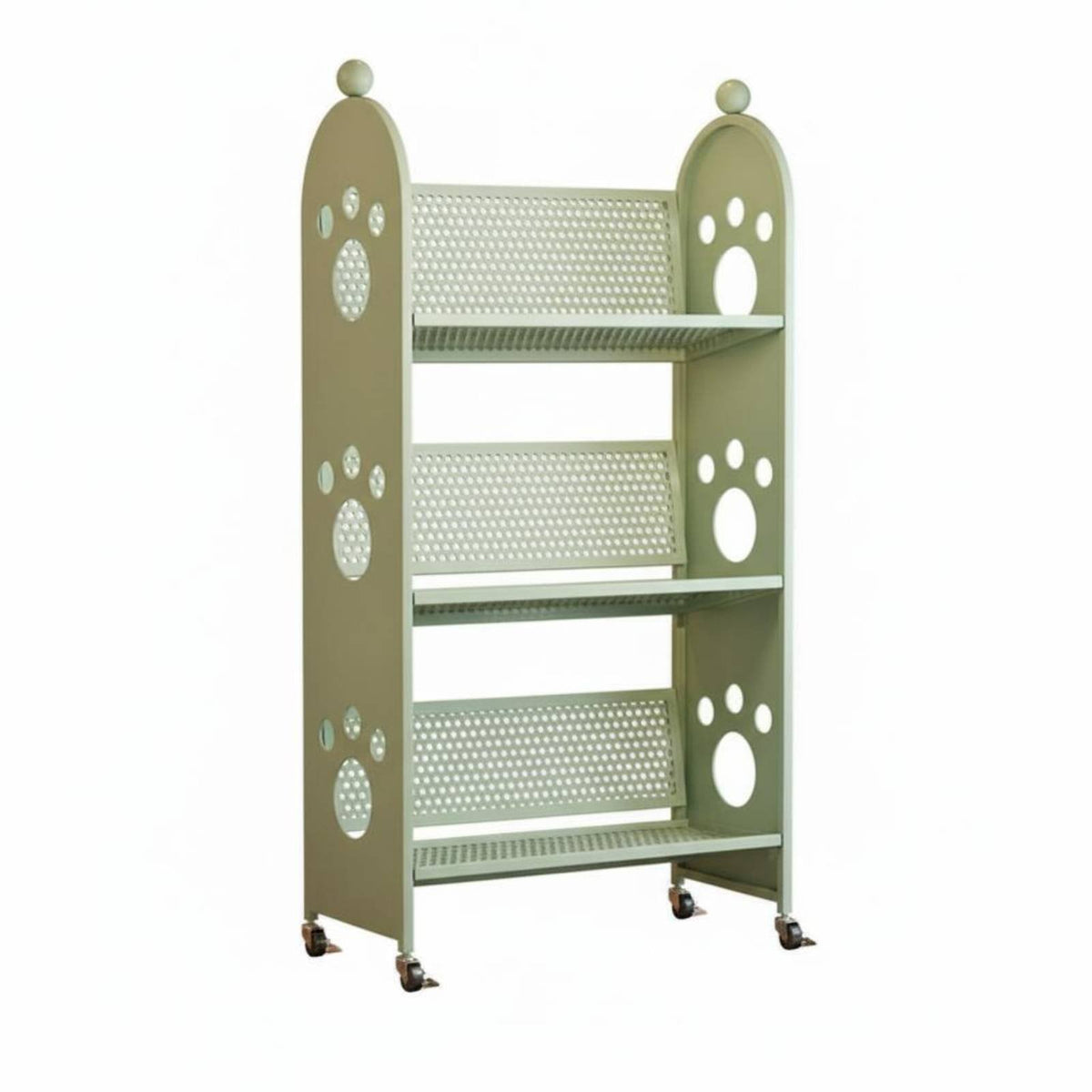 3-Tier Rolling Mobile Storage Single-Piece Mobile Design Wheeled Shelf Large