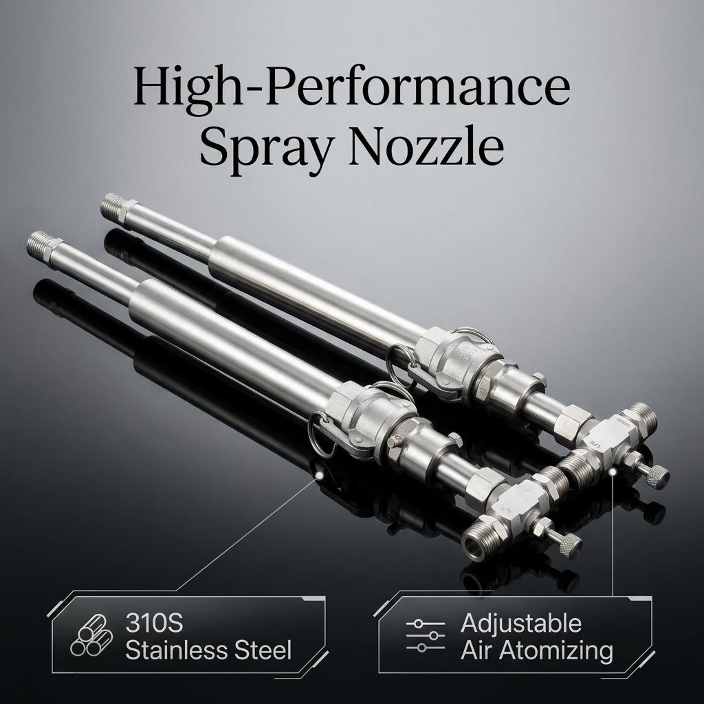 Stainless Steel Mist Nozzle, 1/4 BSPT Pneumatic Spray Tip, Desulfurization Denitrification, 0.5mm Orifice, Industrial Cooling Systems