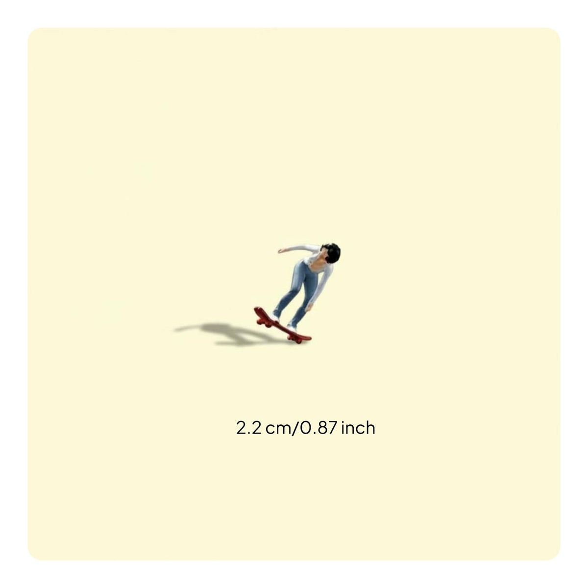 1/64 Scale Skateboarder Figure Hand-Painted Tiny Skater Man Figurine