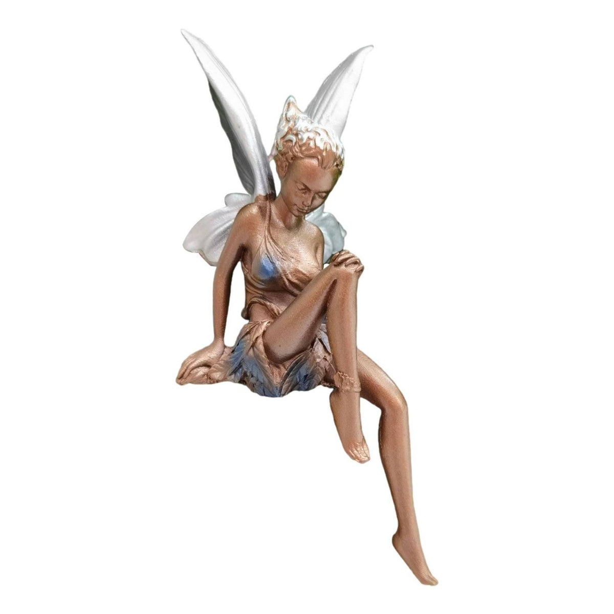 Seated Fairy Figurine with Butterfly Wings Decorative Sitting Fairy Figurine Compact Ornament Whimsical for Courtyard