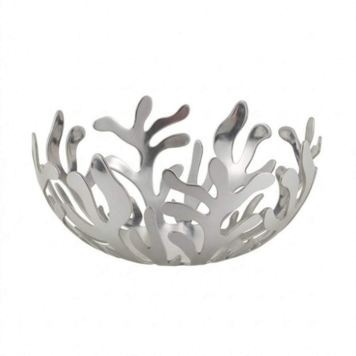 Fruit Basket with Cutout Sides Sculptural Coral Fruit Bowl Glossy for Tabletop