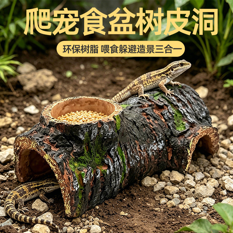 Bark Hide Reptile Hideout for Lizards and Turtles