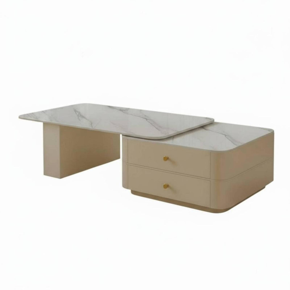 2 Pieces Nesting Table Set Modern & design Nesting Pebble Tables Irregular Shape adaptable Use for Homeowners, Students