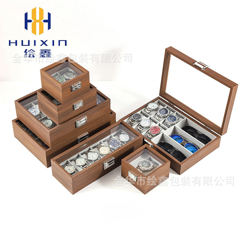 Walnut Wood Watch Storage Gift Box with Display Case