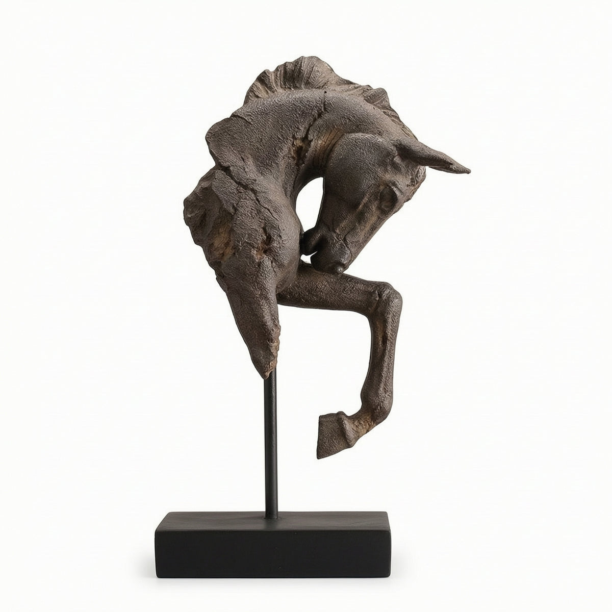 Horse Head Sculpture Weathered Equine Head Statue Naturalistic Tabletop Decor for Lobby