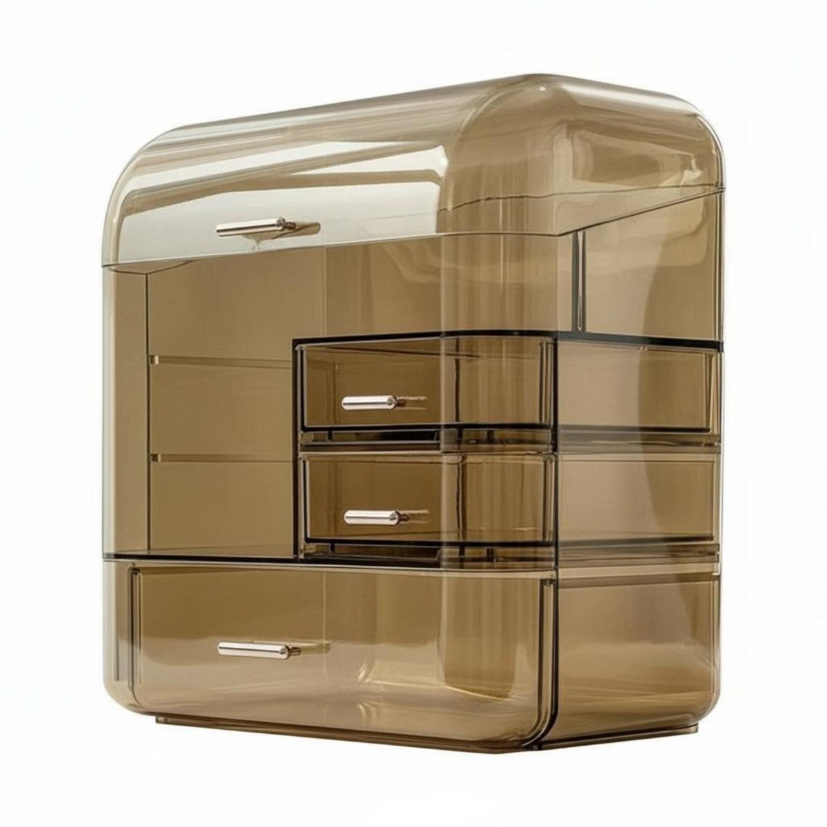 Clear Vanity Case with Drawers Multi-Compartment Makeup Holder for Women, Teens