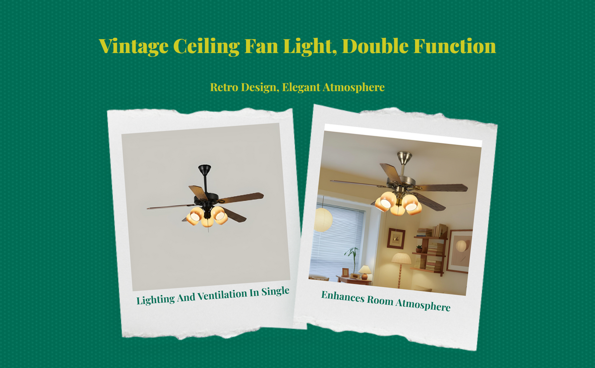 Vintage ceiling fan with remote