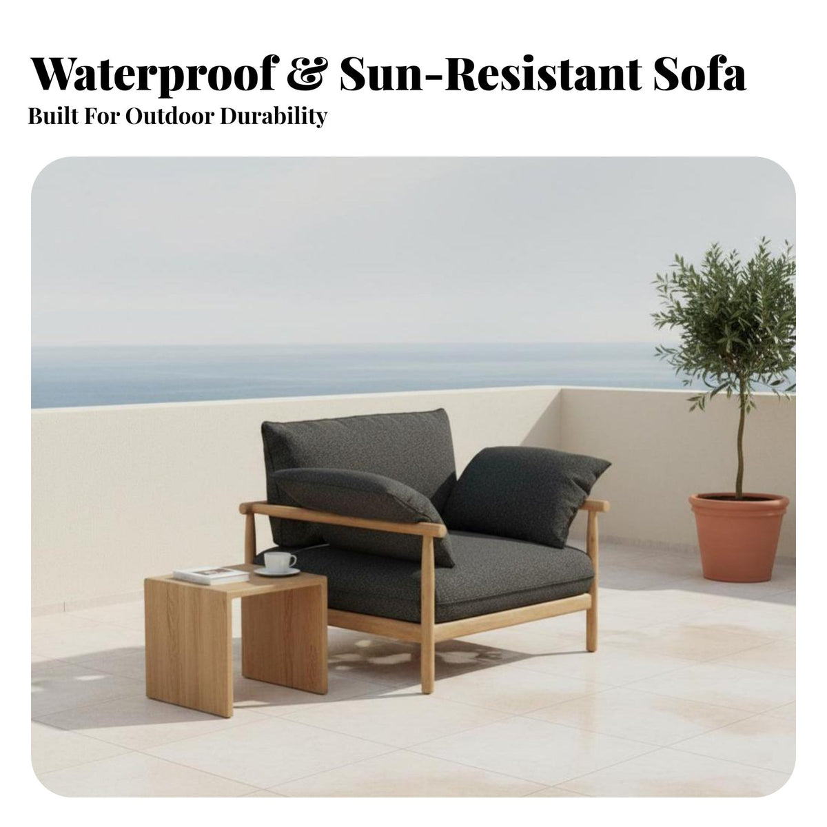4 Pieces Waterresistant 4-Piece Conversation Set sun-resistant Patio Seating Nordic Design Outdoor Furnishing All-Weather for Hotel Managers, Business Owners, Terrace, Courtyard, Garden, Backyard
