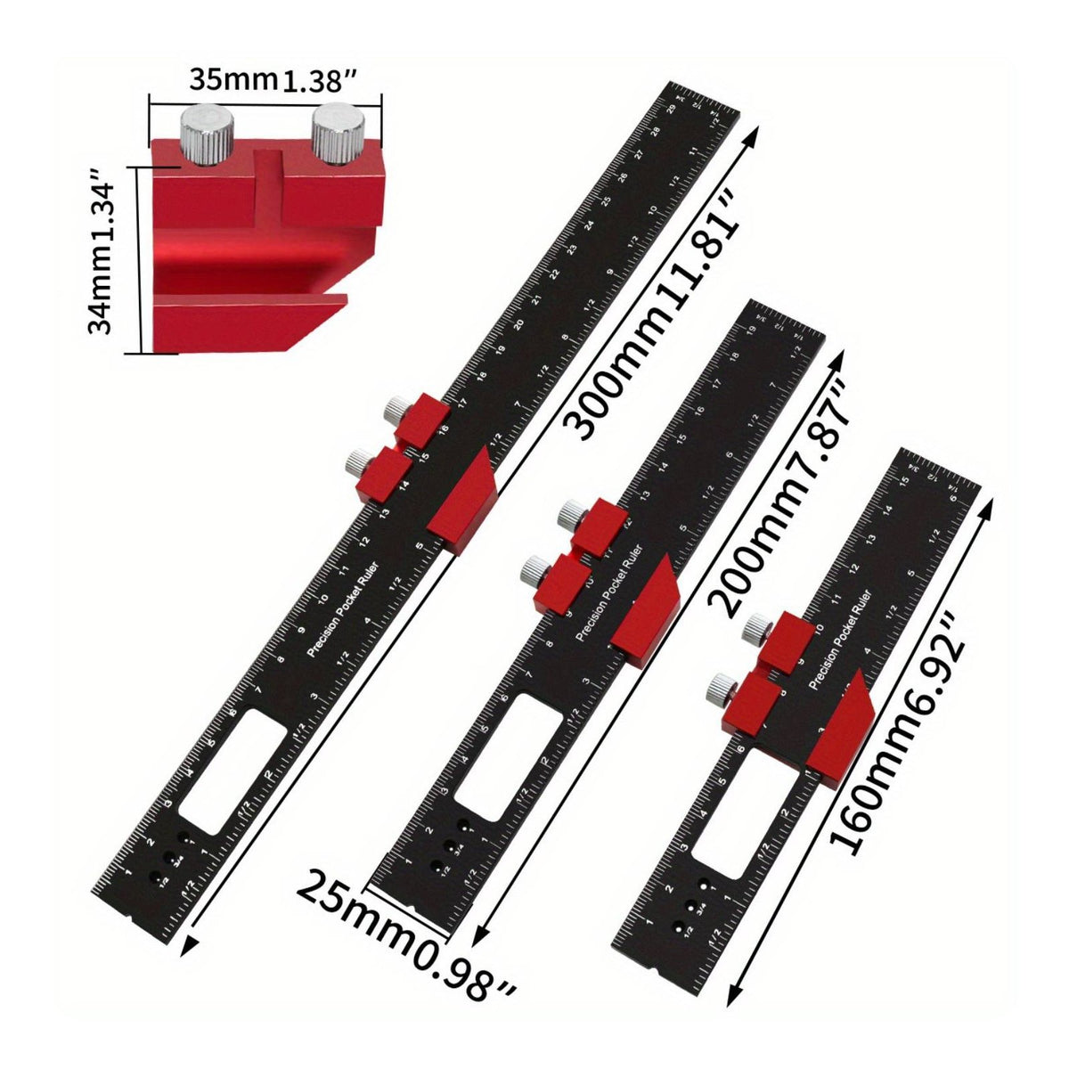 Woodworking Marking Ruler Precision Measurement Carpenter Square for DIY Makers