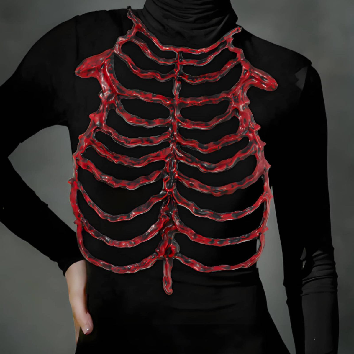 Skeleton Chest Cavity Balanced Skeletal Chest Plate Halloween Prop for Trick-orHalloween Revelers