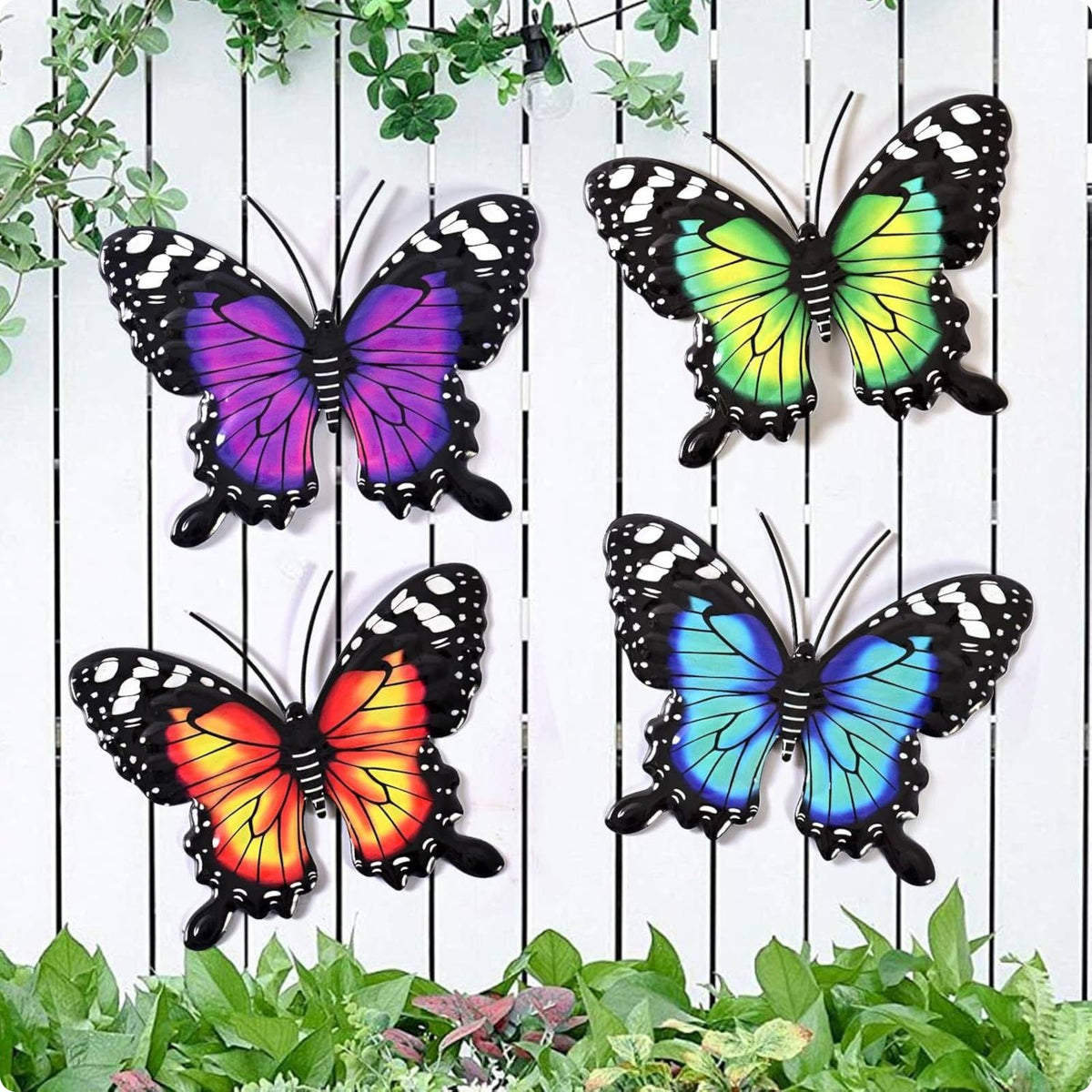 4 Pieces Winged Creature Wall Art Multicolor Metal Winged Creature Wall Decor
