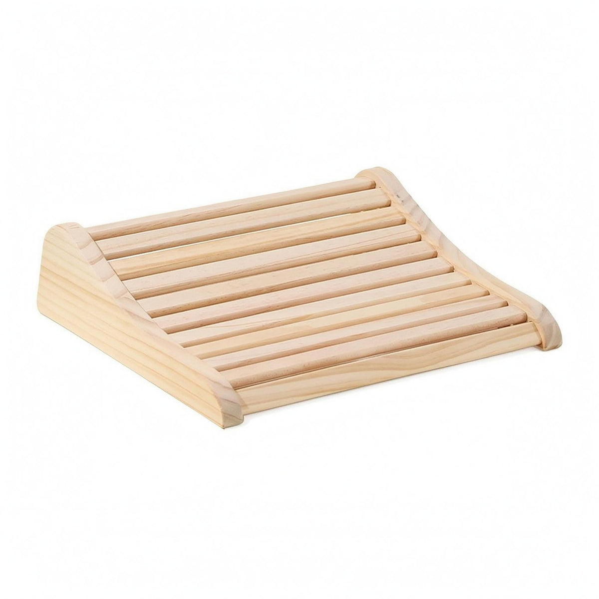 Wooden Sauna Headrest Light Wood Finish Spa Accessory Curved Wellness Equipment