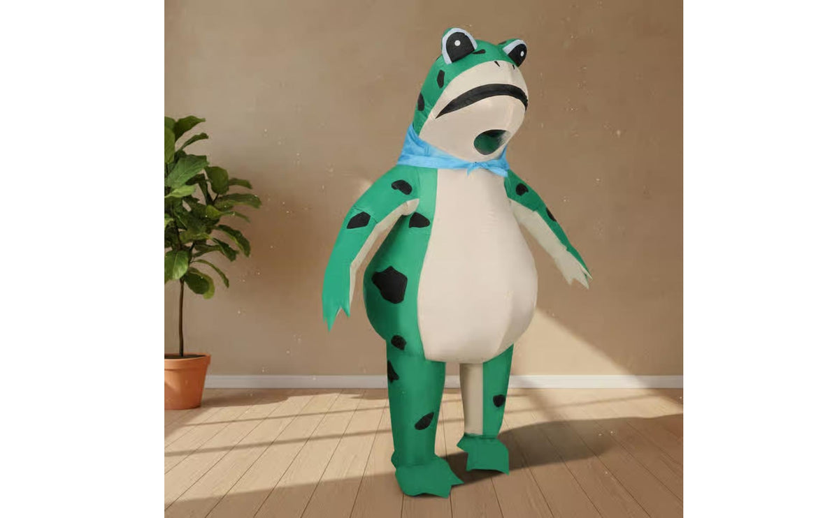 Battery-Powered Inflatable Frog Costume Quick Inflation Frog Cosplay Suit Lightweight for Party