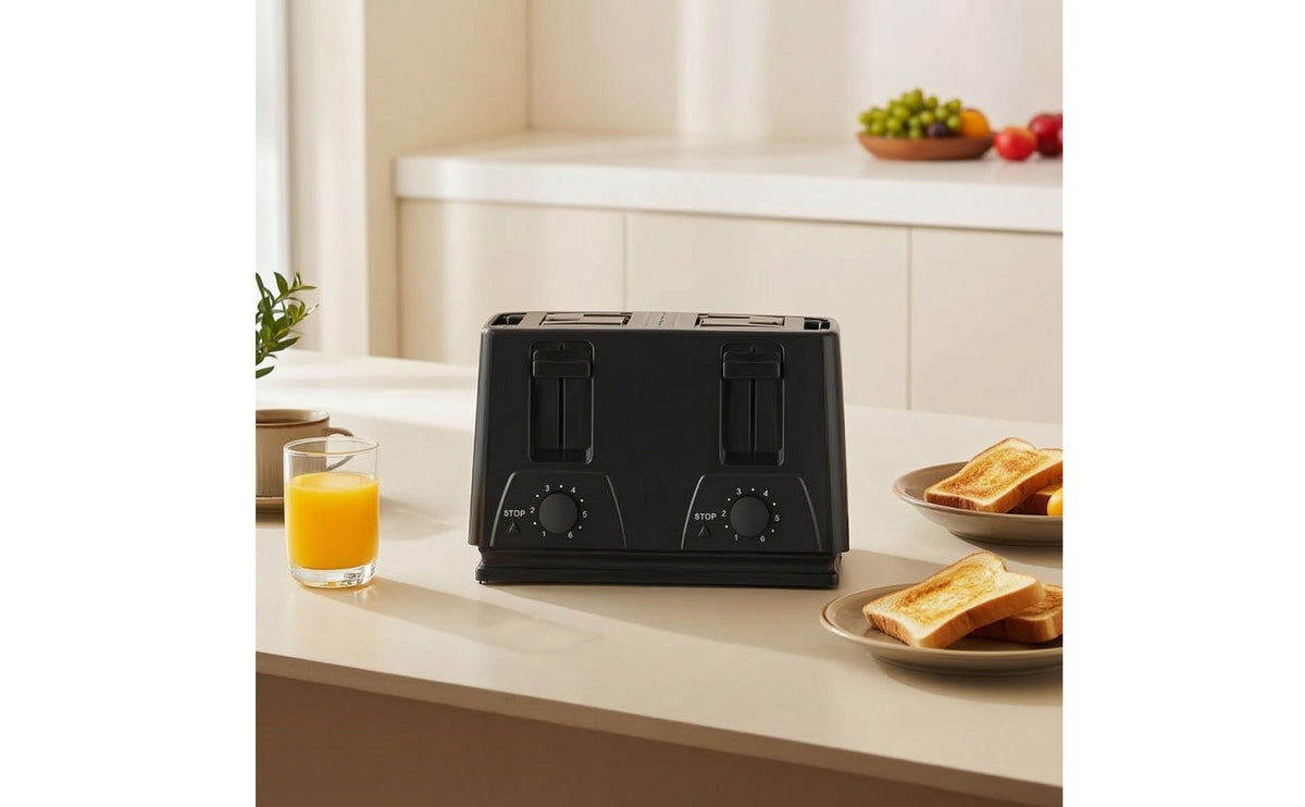 Electric Two-Slice Toaster Glossy Toaster with Wide Slots Compact Appliance Space-Saving for Students, Renters, Breakfast, Dorm Rooms, Apartments
