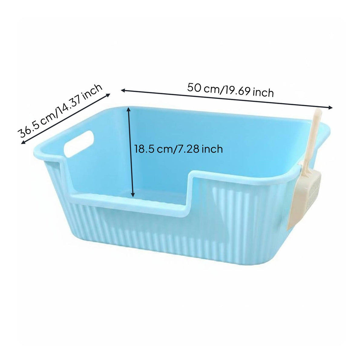 Square Feline Litter Box Minimal Design Large Feline Litter Pan Polished Surface