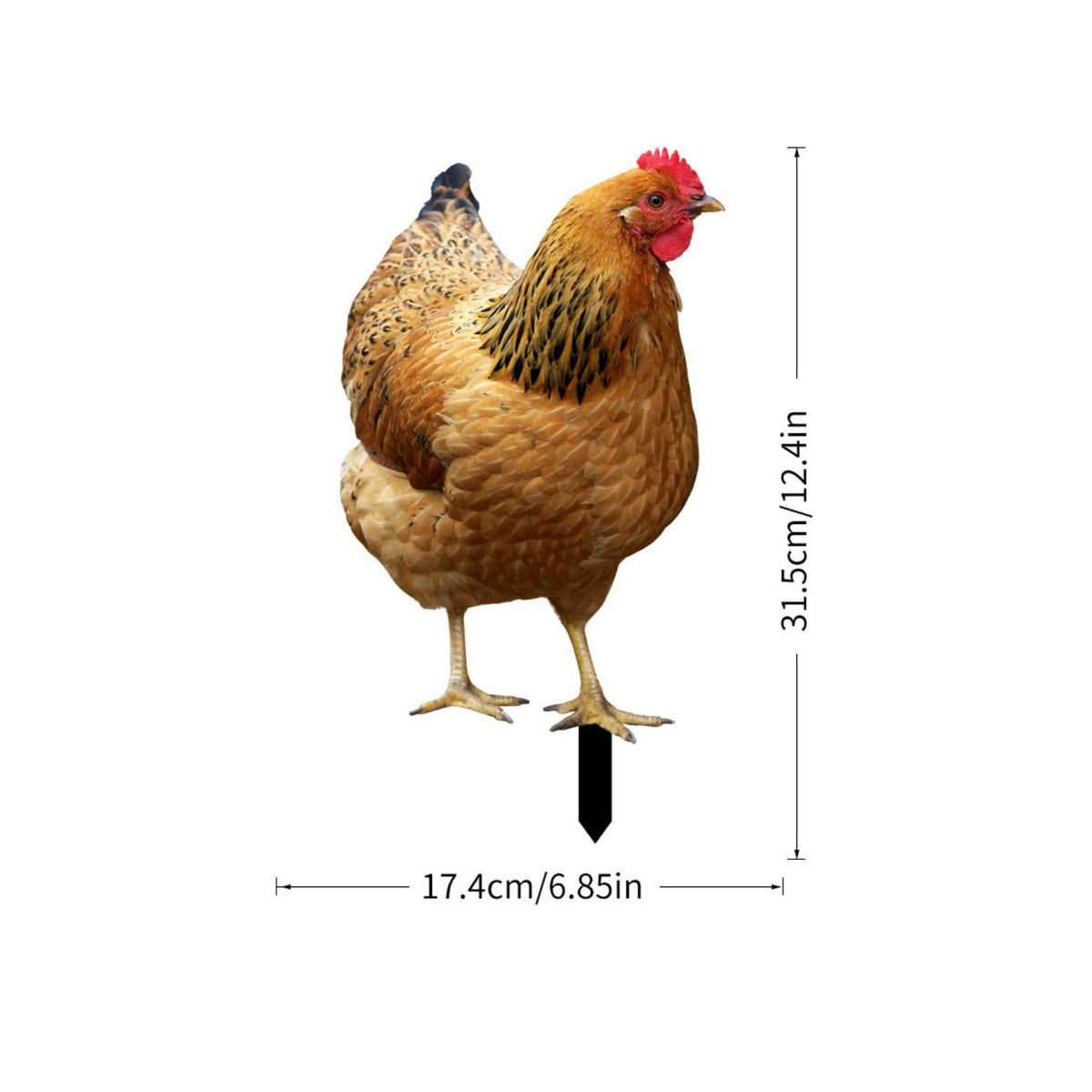 Metal Chicken Stake Weather Resistant Metal Chicken Yard Art Easy to Install
