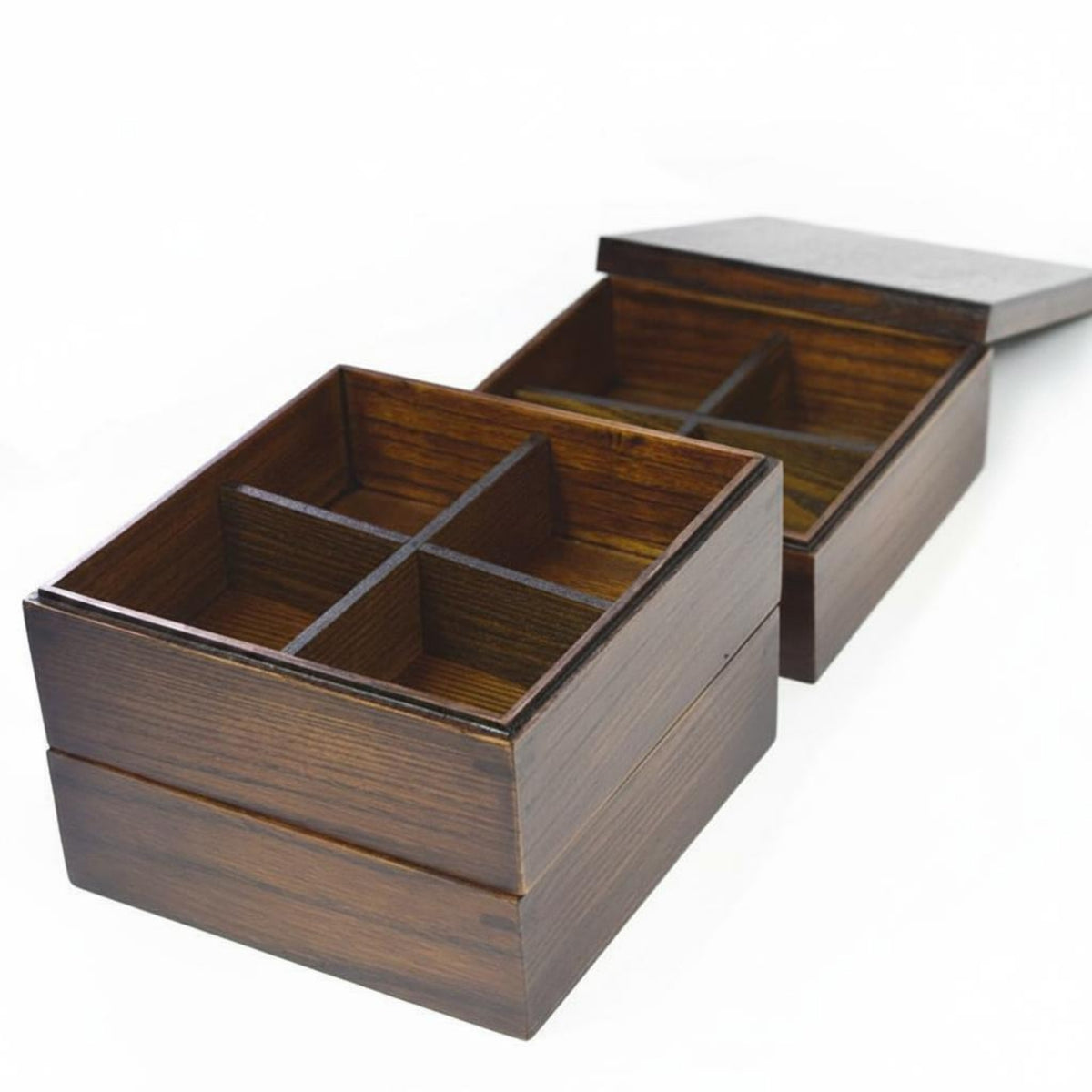 Wood Bento Box Stackable Compartment Food Container Reusable Meal Prep Container for Sushi