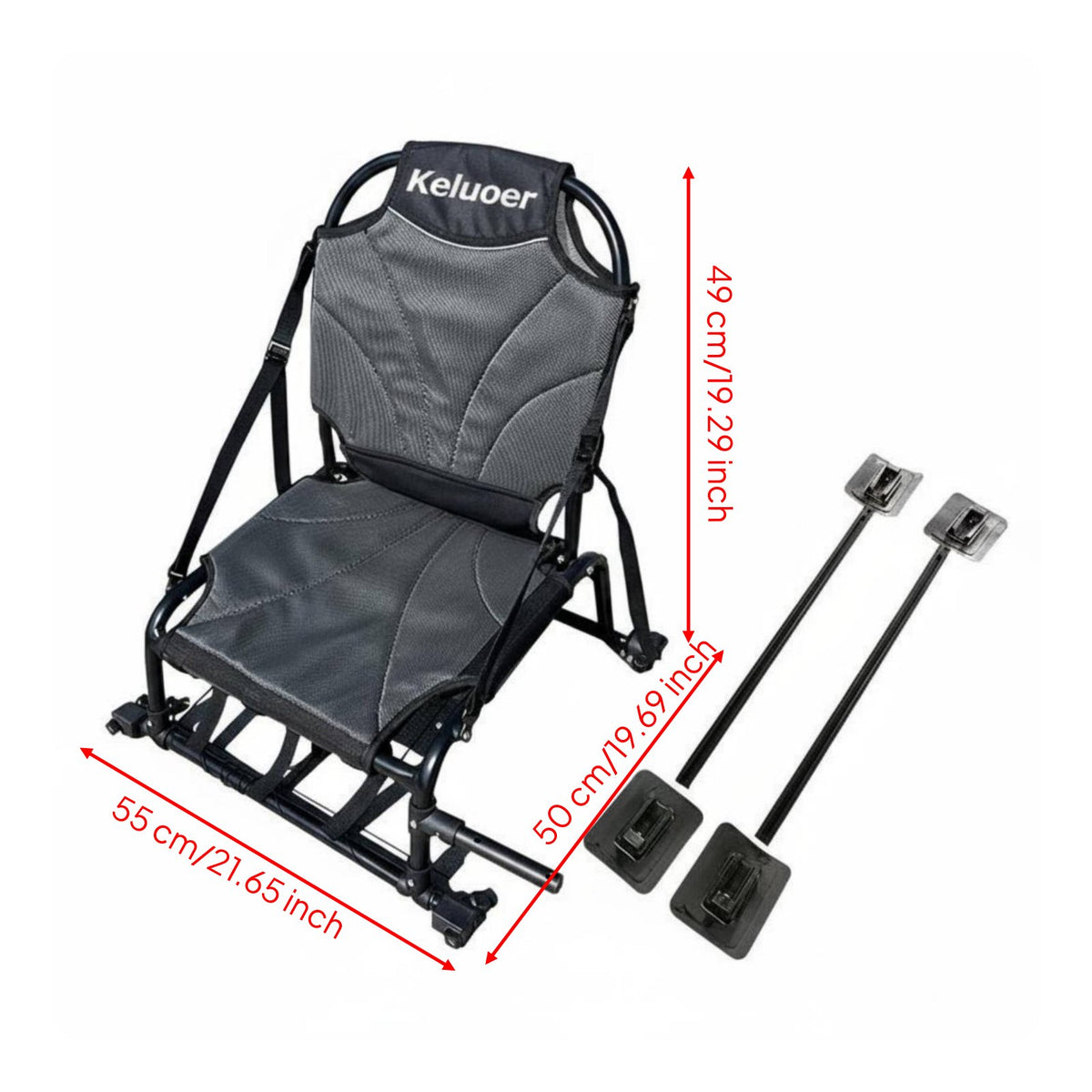 Aluminum Frame Kayak Seat Detachable Kayak Fishing Seat Multi-Use for Anglers, Kayakers