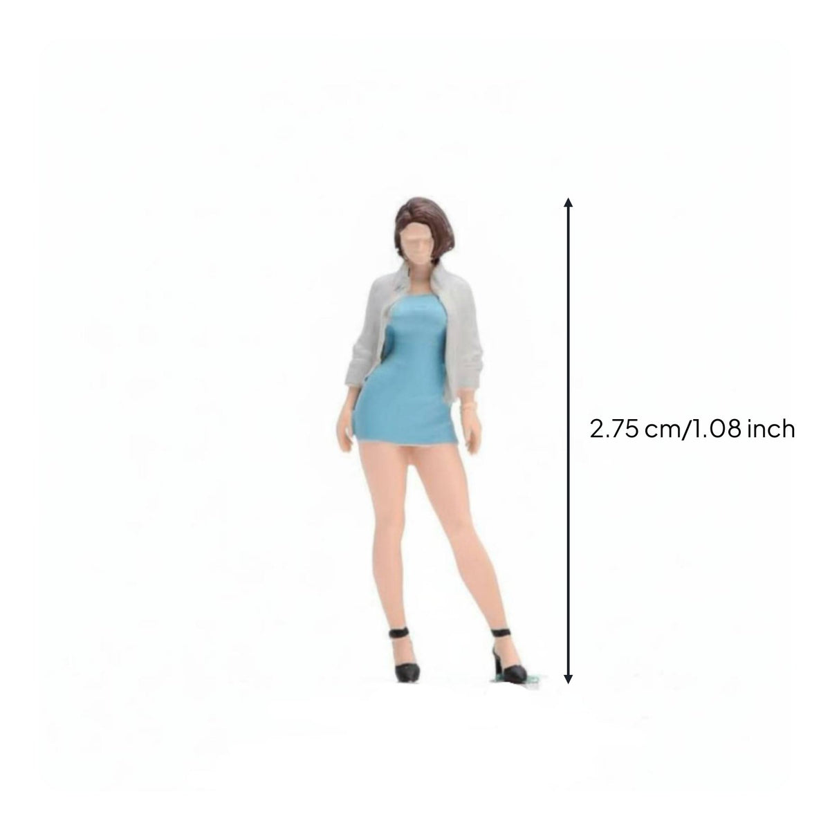 Dress Miniature Figurine Realistic Detail 1/64 Scale Female Figurine Detailed Resin Female Figure for Hobbyists