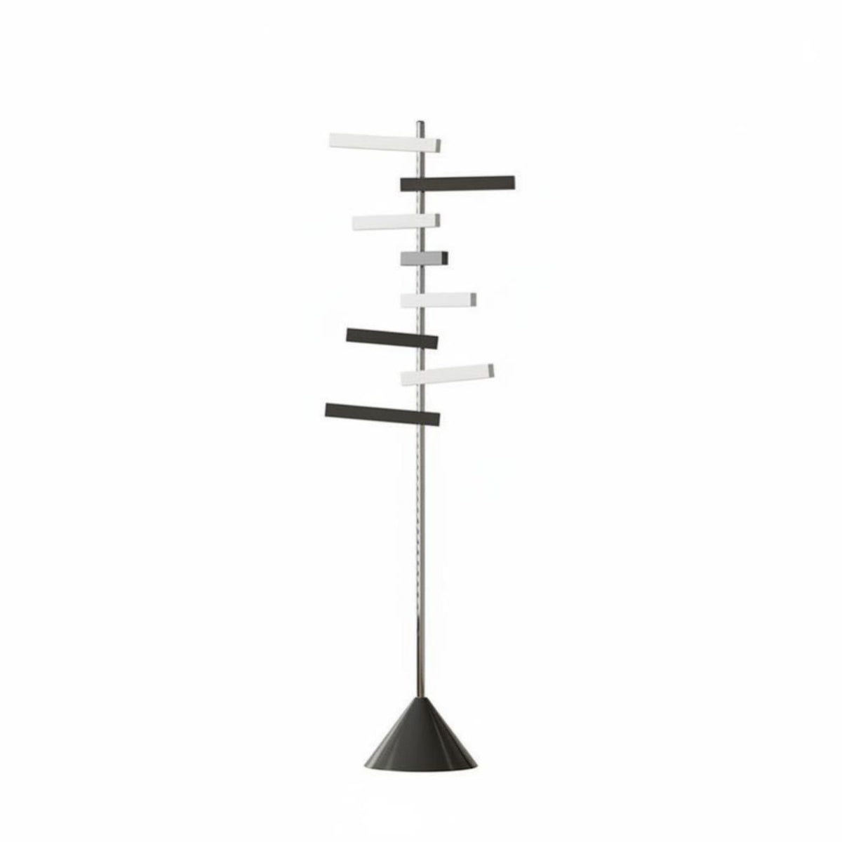 Piano Key Coat Tree Rotatable Hooks Freestanding Garment Holder Minimalist