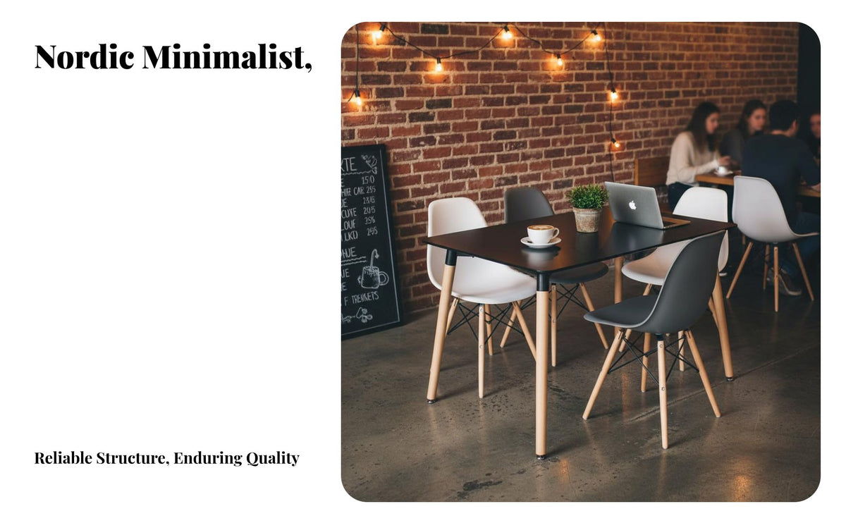 Multi-Functional Mid-Century Modern Design Table Sturdy and Stable Simple Negotiation Table Strong Load-Bearing Home Furniture Easy Assembly for Restaurant Owners, Homeowners, Apartment Dwellers, Cafe, Small Areas, Office, Living Room