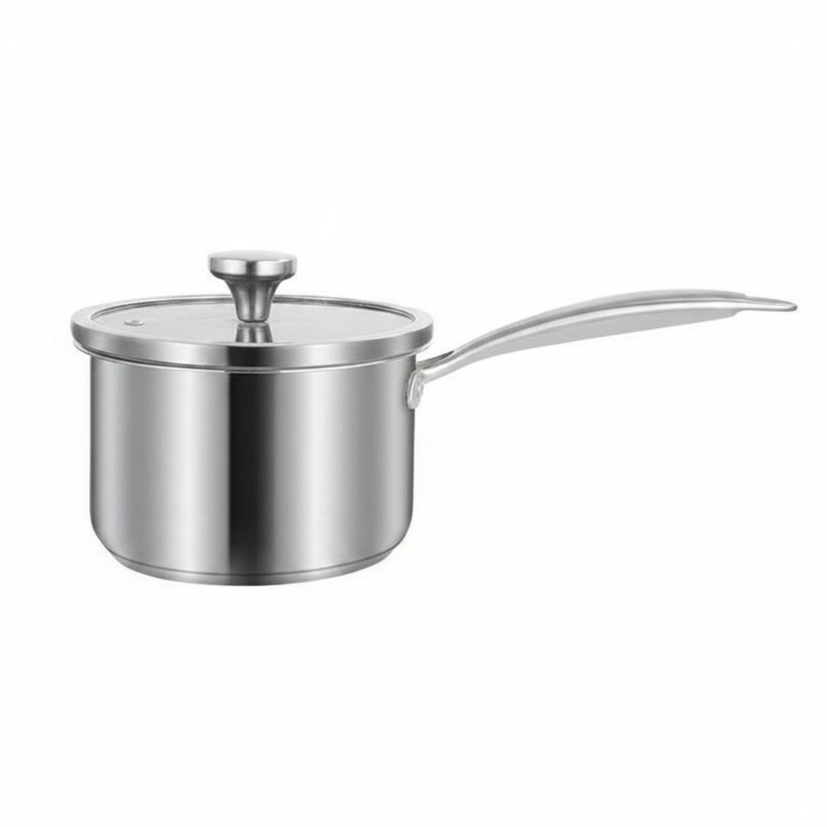 316 Stainless Steel Pot Thickened Lidded Milk Pan Induction Compatible Single Handle Pot for Infant Meals Prep