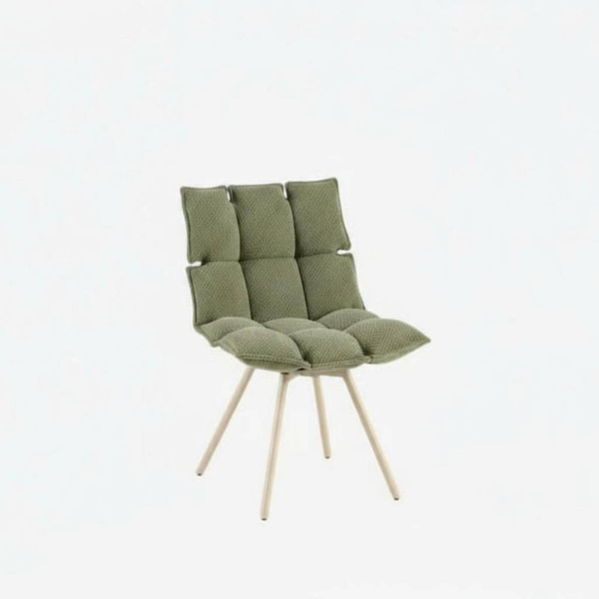Upholstered Rotating Armchair Modern Minimalist Design Plump Spinerest Chair Plush Padding Ergonomic Curved Spine