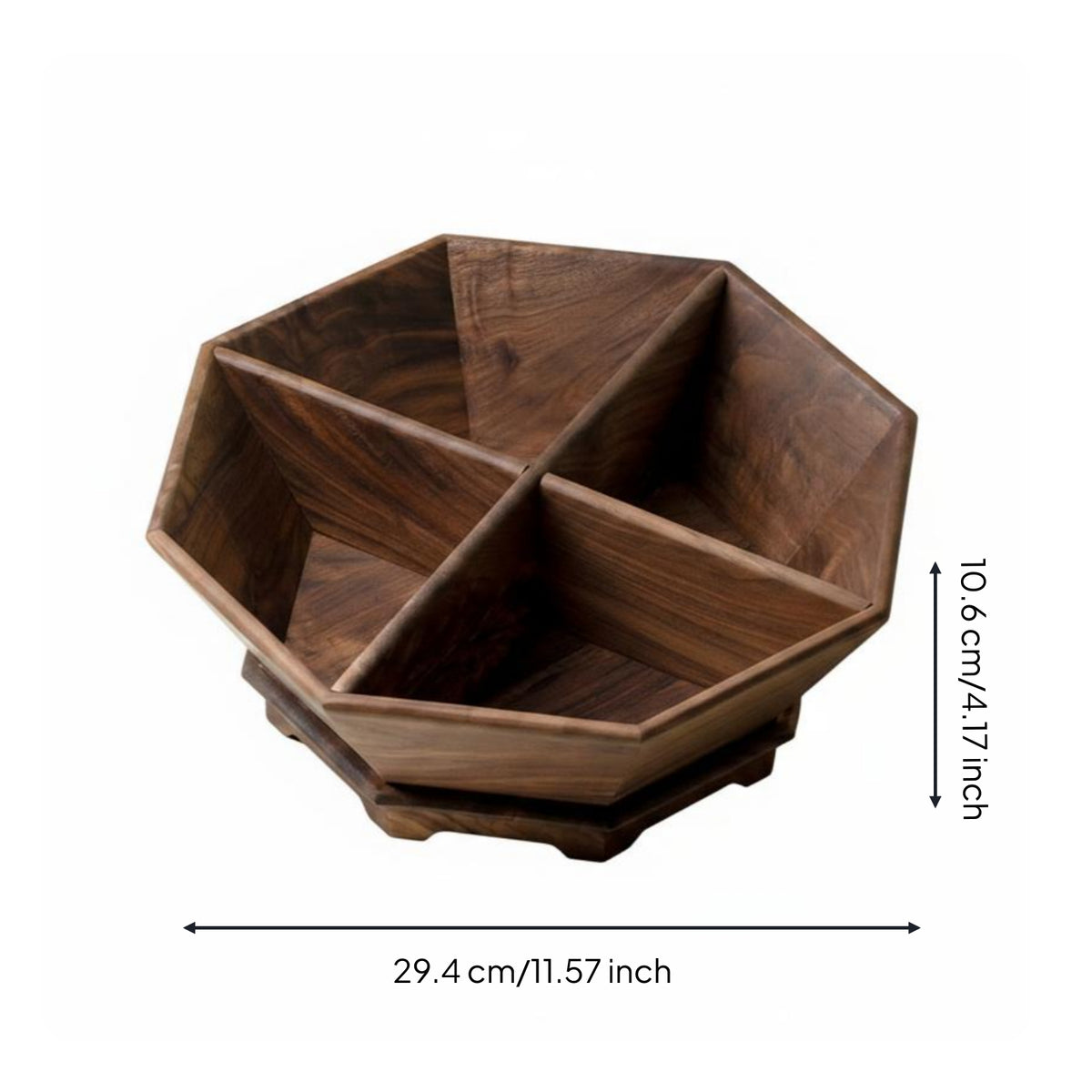 Nut and Fruit Tray Elegant Design Wooden Compartment Tray Multipurpose Household Storage for Living Room Table, Tea Time