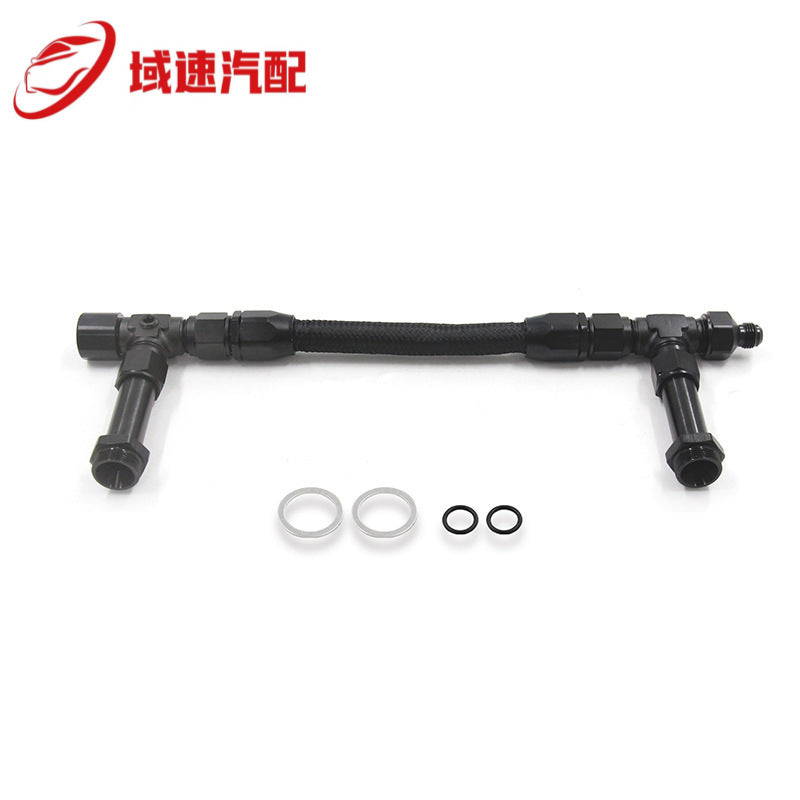 Black Braided AN8 Dual Feed Fuel Line Kit Dual Side Fuel Rail 4150