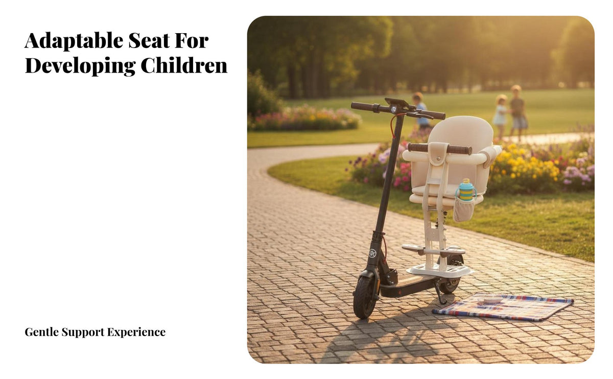 Padded Cushion Electric Scooter Baby Safety Seat Shock Absorbing Foldable Electric Bike Child Seat Sturdy Steel Frame for Children