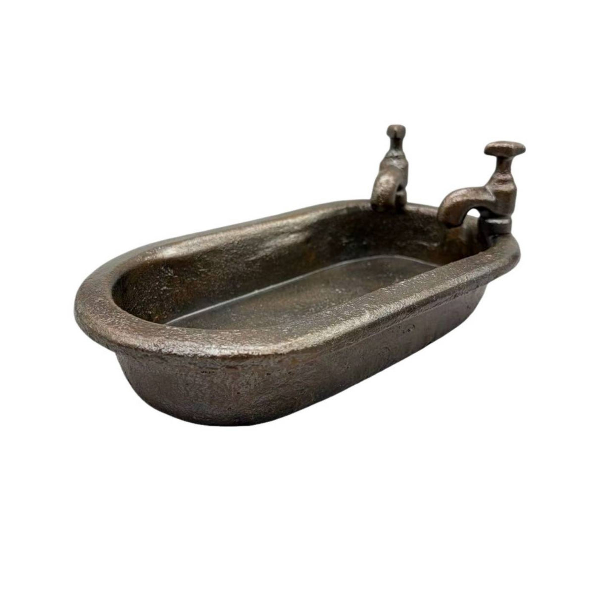 Outdoor Decor Bathtub-Shaped Bird Bath Dark Brown Two-Way Use