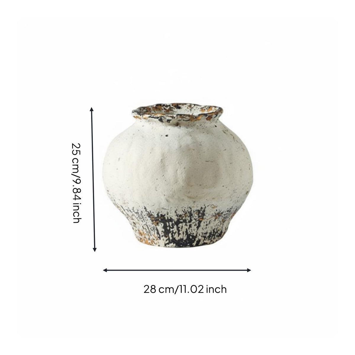 Round Terracotta Vase Handcrafted flower Vase Distressed Finish Home Decor for Living Room