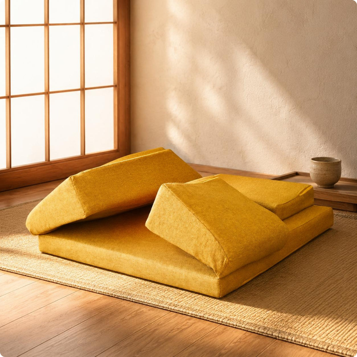 Foldable Meditation Cushion Mat Ornamental Pattern Padded Worship Mat