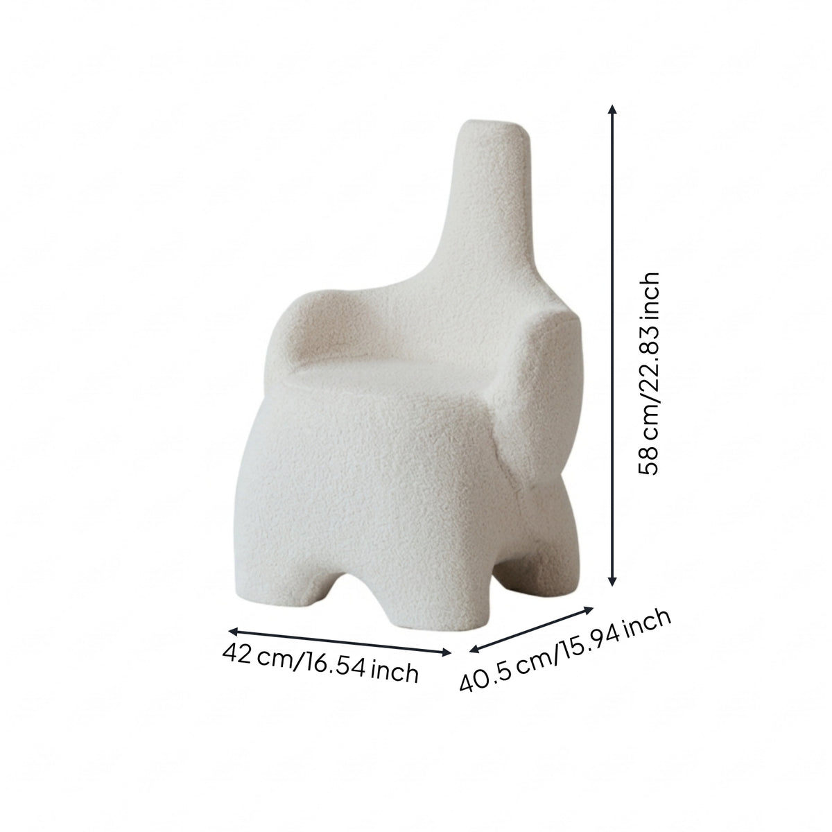 Rounded Backrest Elephant-Shaped Stool Soft Covered White Elephant Stool Padded Children's Furniture Molded Form