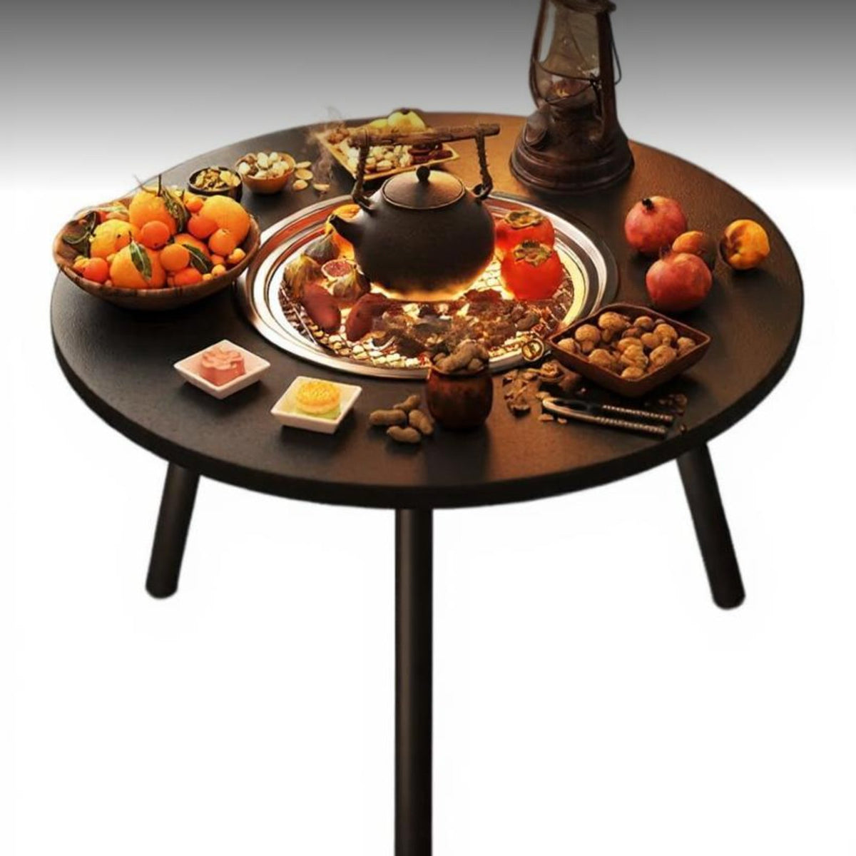 Outdoor BBQ Table Grill Fire Pit, Multi-Functional, Portable