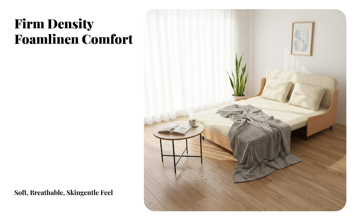 double-purposeUse Pull-extendable Sofa Bed Space-Saving Design Pull-extendable Sleeper Loveseat Adjustable rearrest transformable Couch Side Storage Pocket for Apartment Dwellers, Students, Homeowners, Small Spaces, Living Room, Home Office