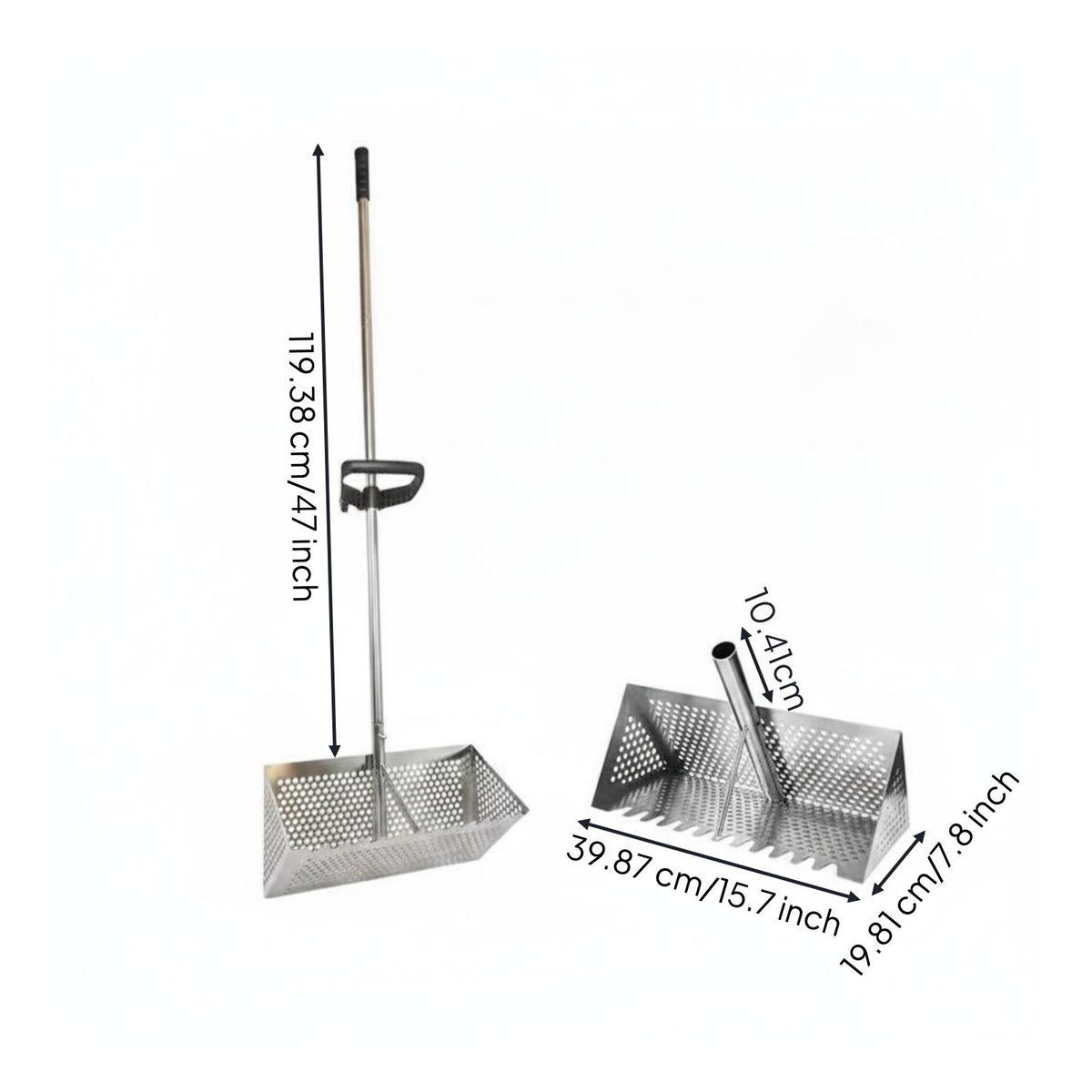 Stainless Steel Sand Rake Detachable Design Shell Collecting Scoop Rustproof