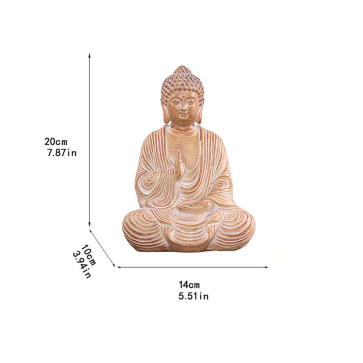 Wood Grain Buddha Ornament Chinese Design Home Decor Serene Design for Tea Room