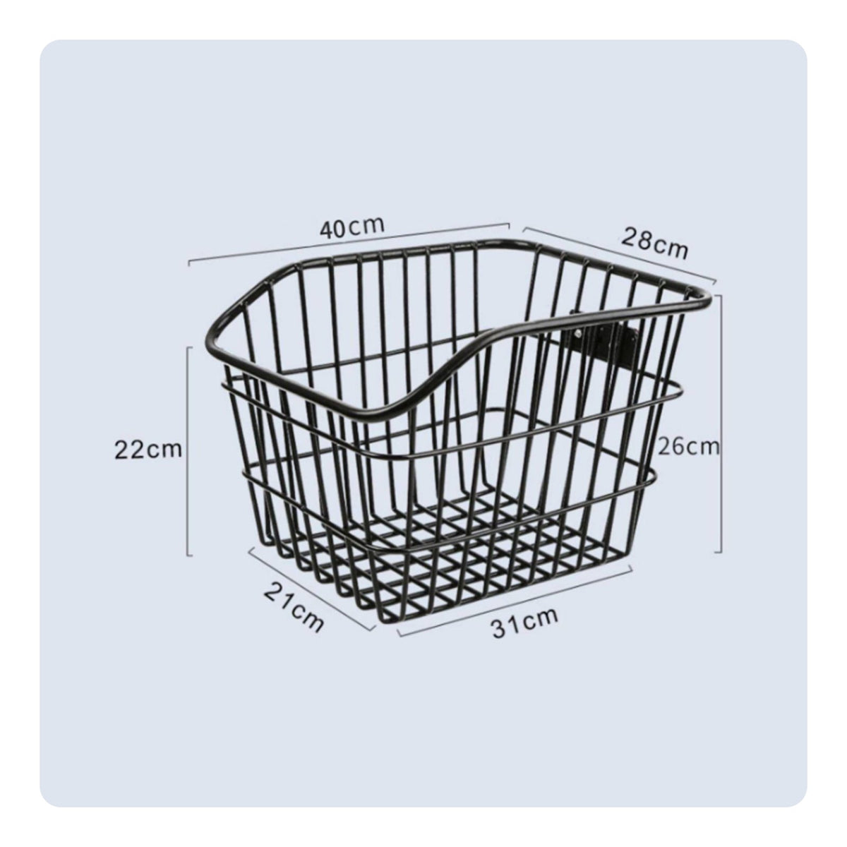 Multi-Purpose Rear Bike Basket Large Capacity Cycle Rack Basket Universal Fit for Students, Commuters, Commuting, Shopping