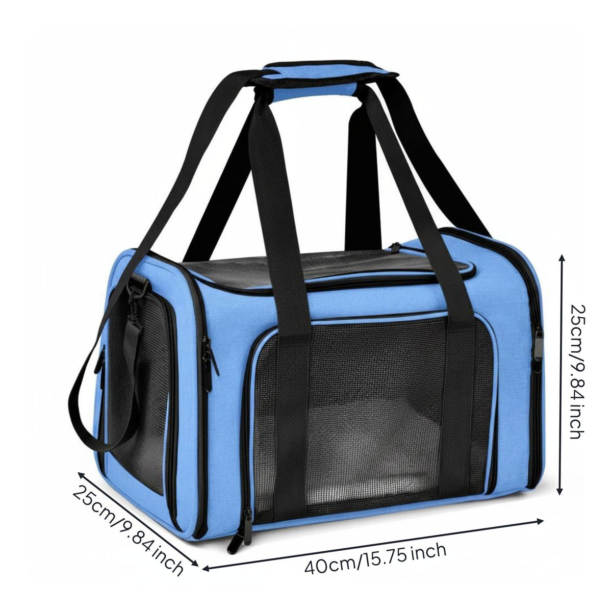 Mesh Pet Travel Carrier Cozy Mat Soft Sided Pet Carrier Multiple Openings